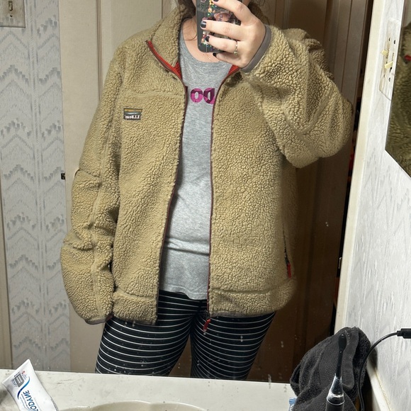 Ll Bean zip up Sherpa fleece jacket - Picture 6 of 8